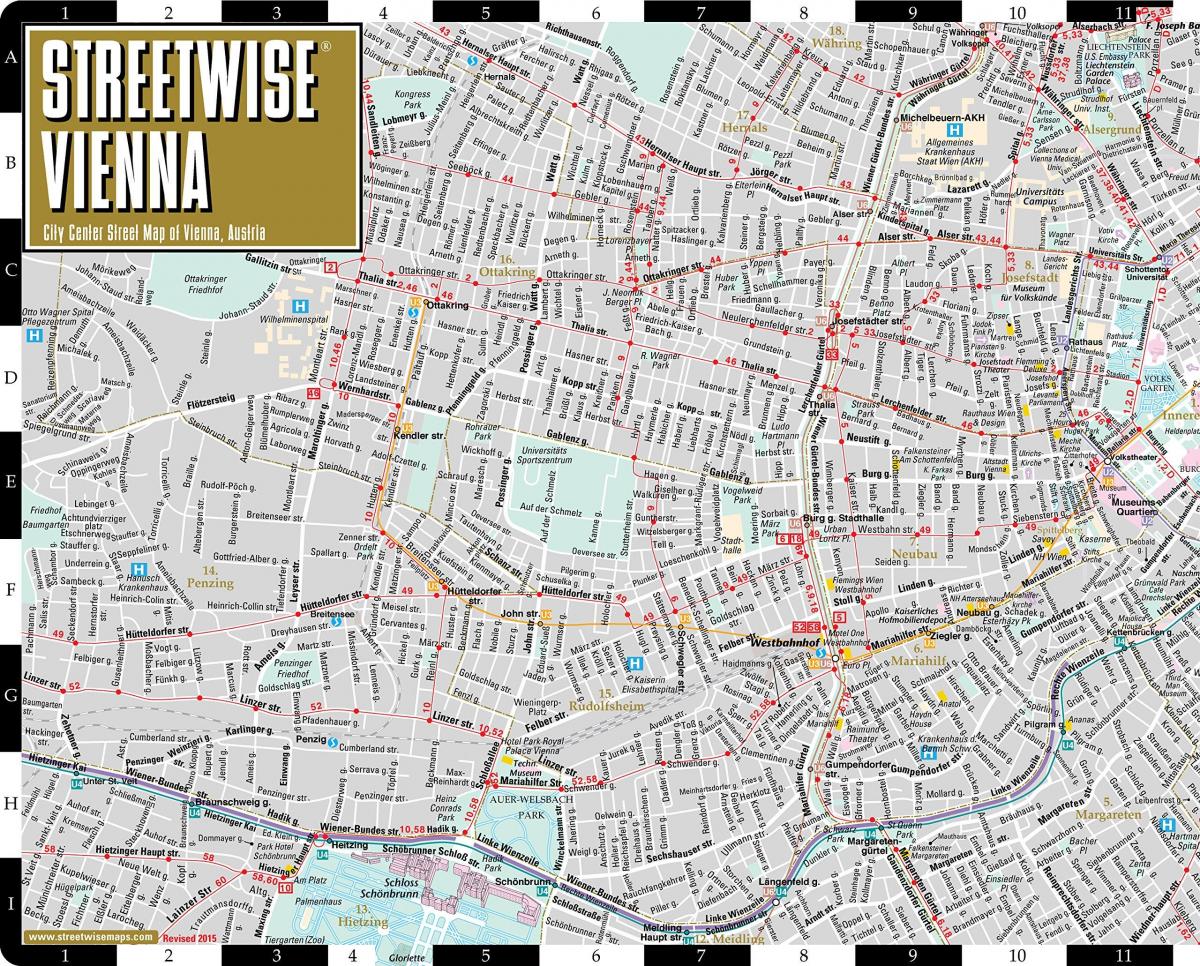 Mapa de Viena de la calle