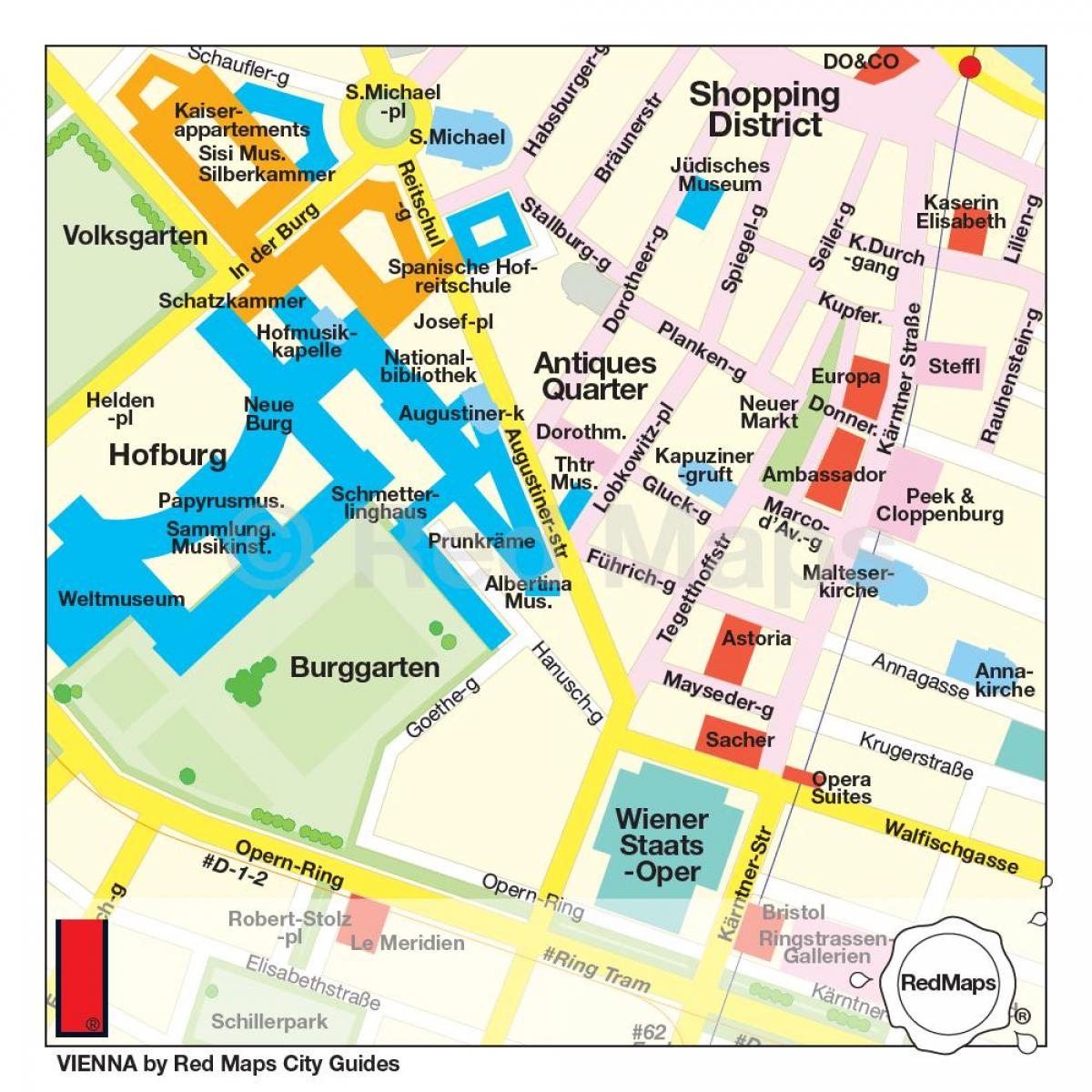 Mapa de Viena de compras