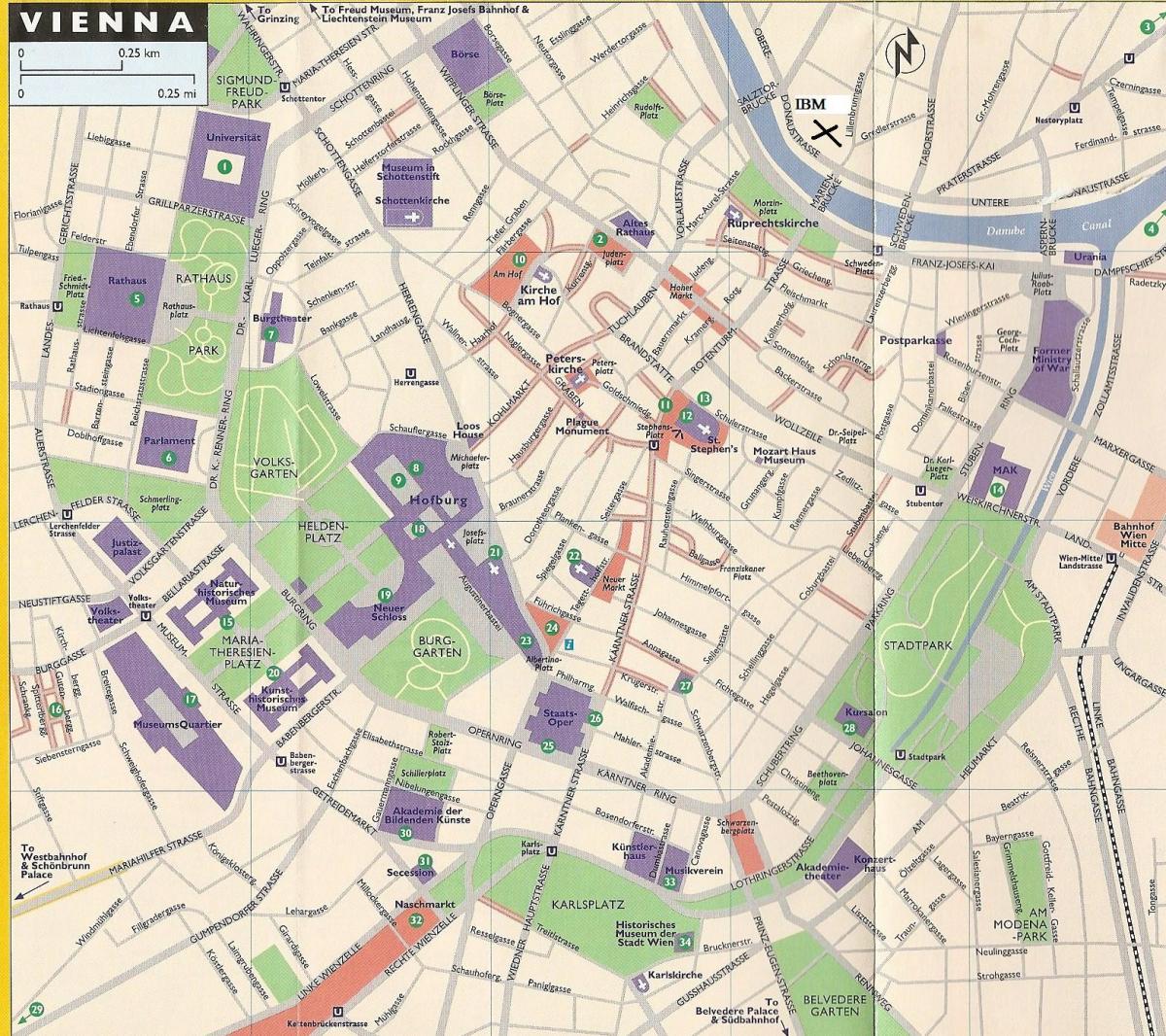 Mapa de tiendas por departamento en Viena 