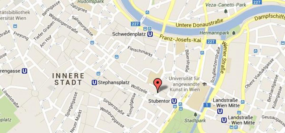 Mapa de la plaza de san esteban de Viena mapa