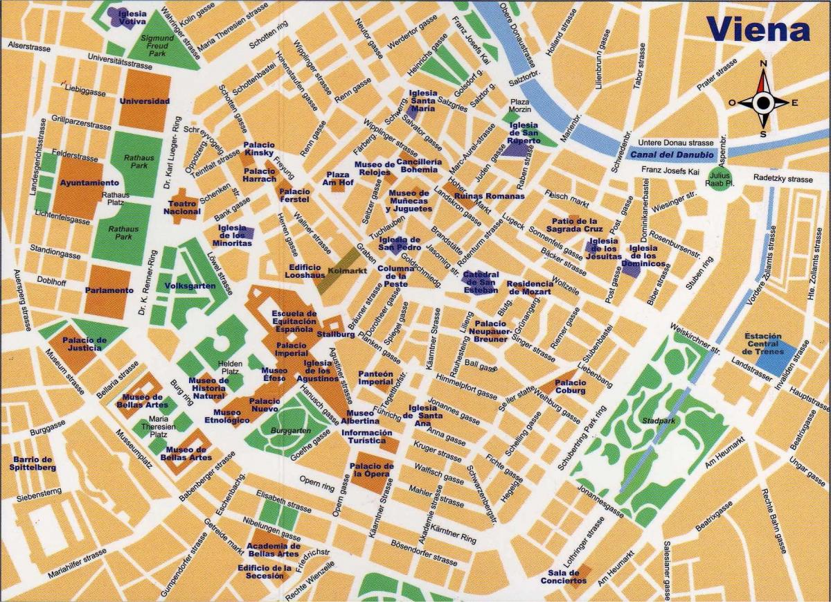 Mapa de calle del centro de Viena