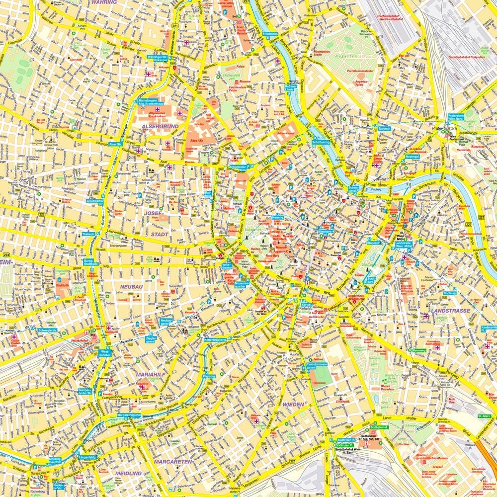 Viena interior el mapa de la ciudad