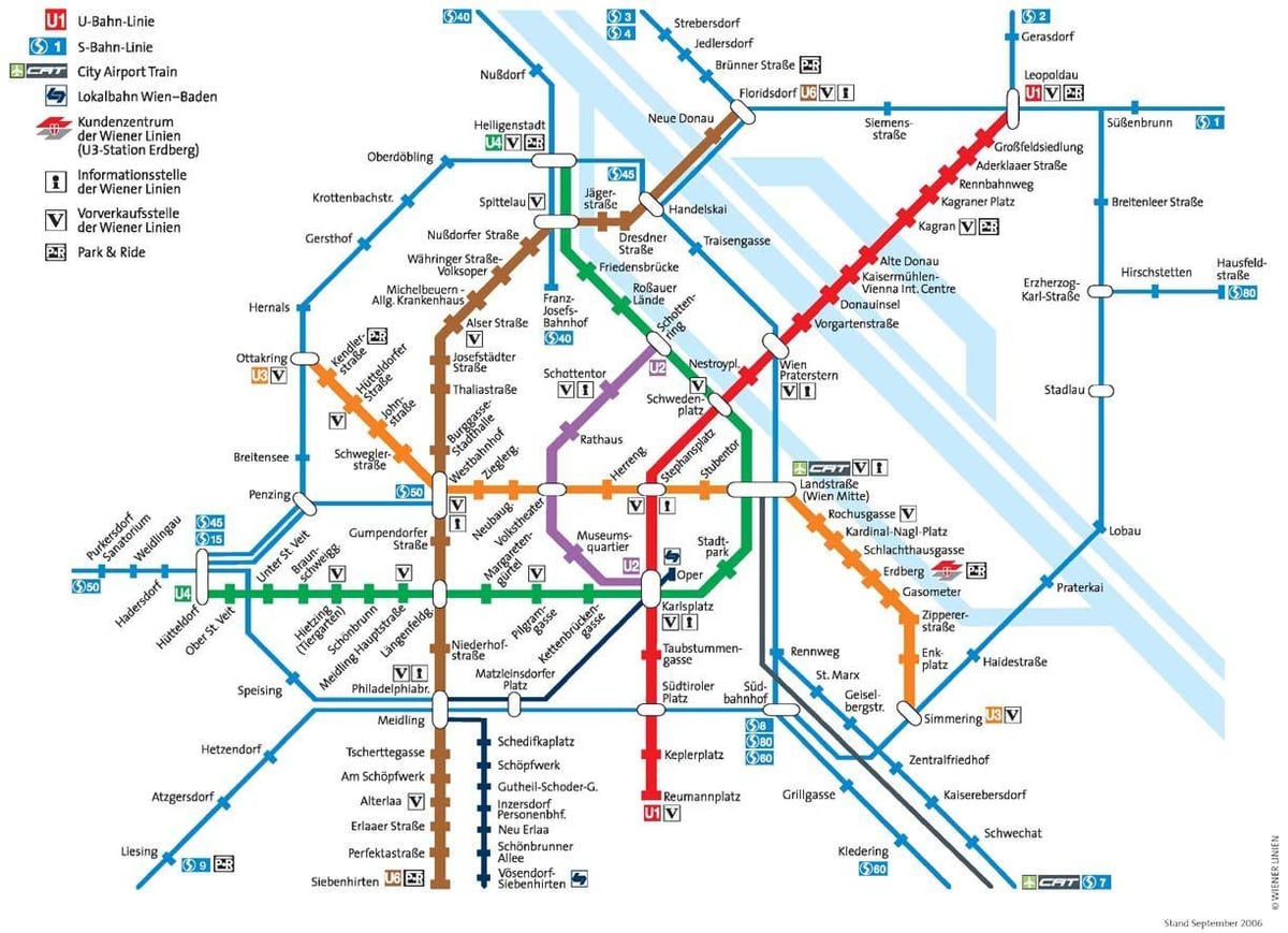 Metro de viena mapa en tamaño completo