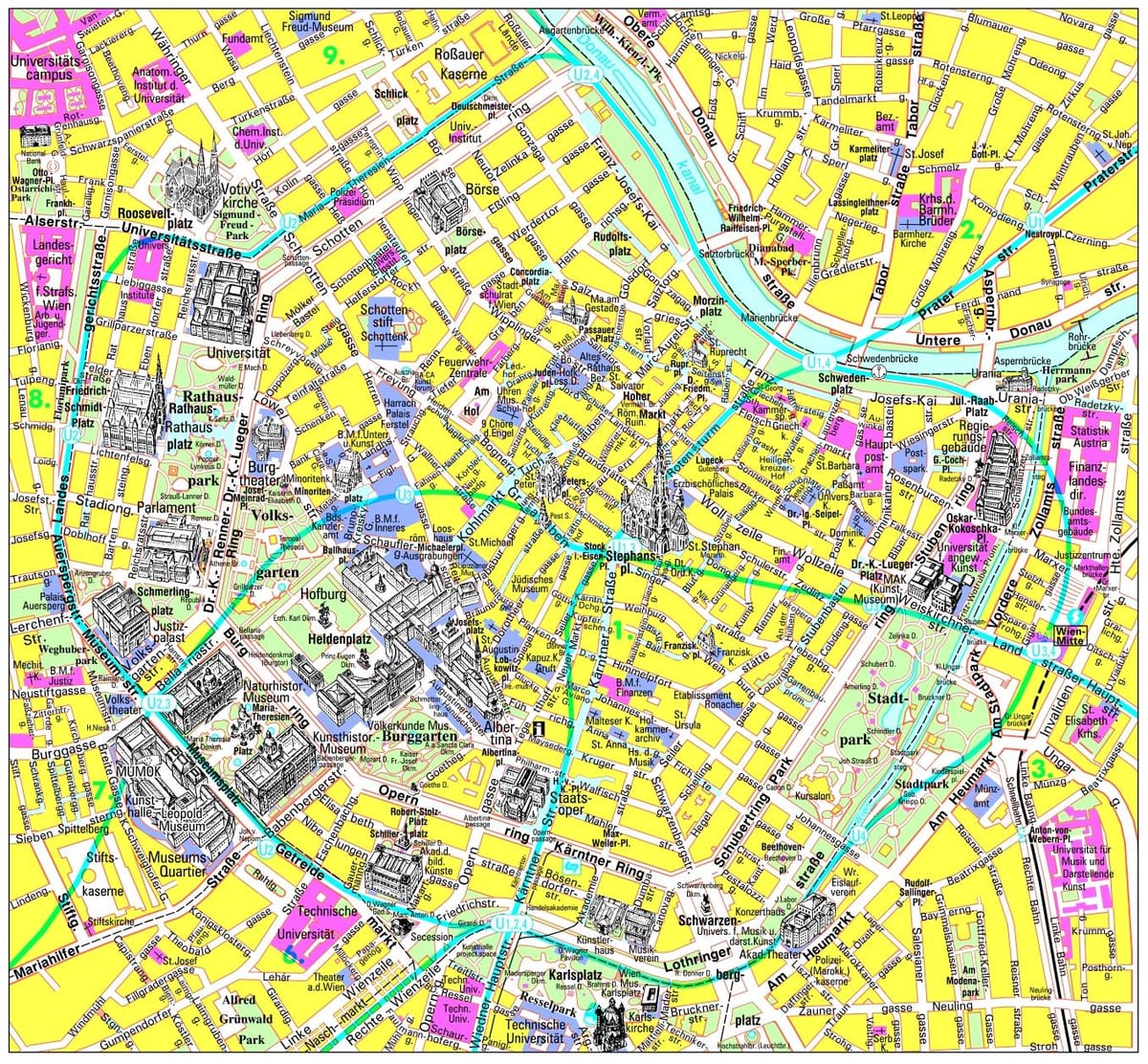 Viena lugares para visitar mapa