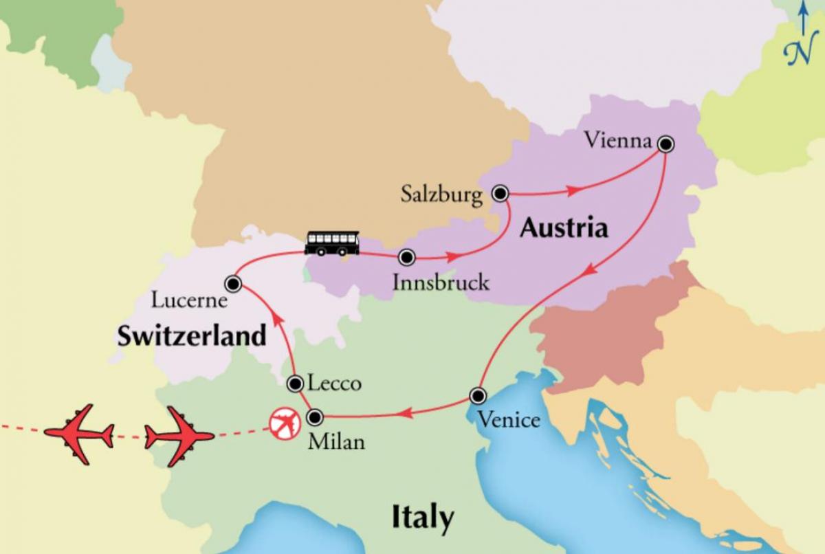 Mapa de Viena, suiza