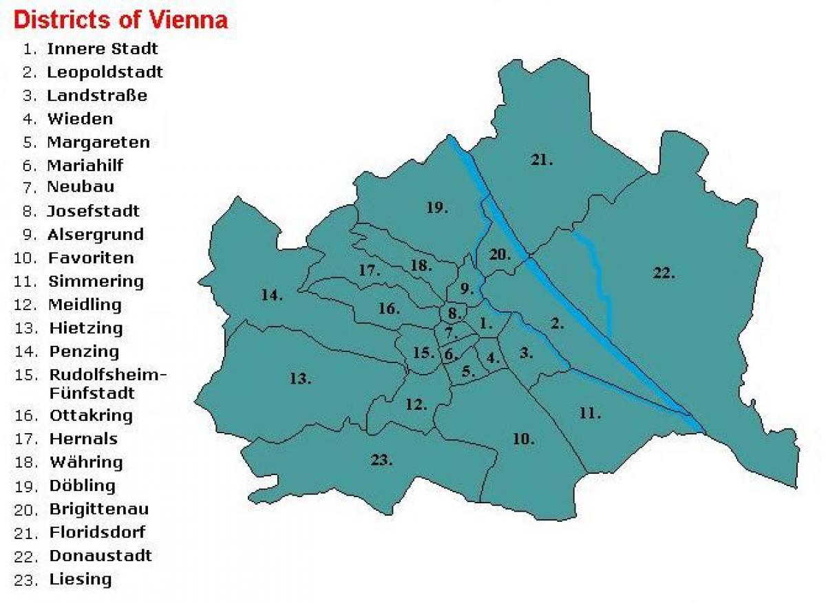 Wien distritos mapa