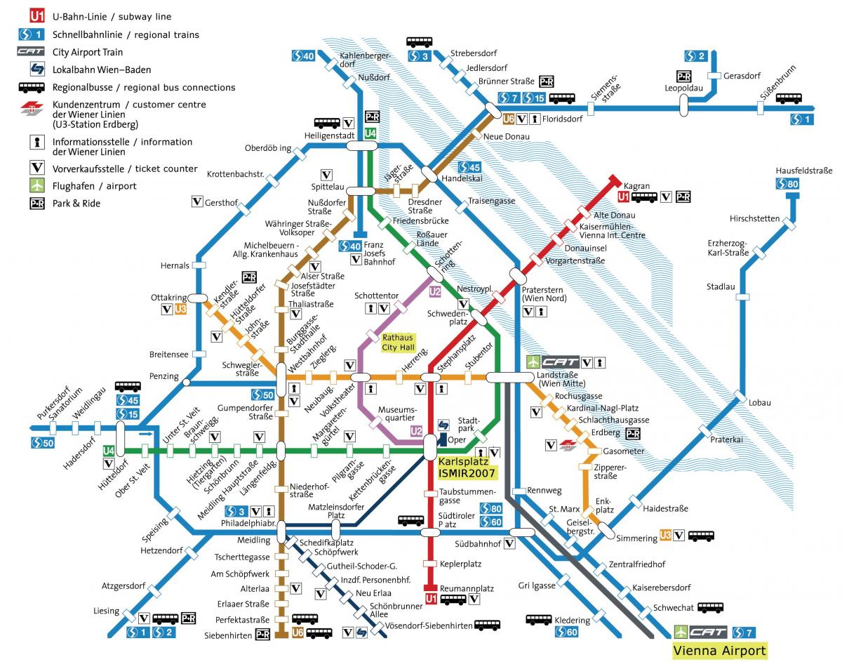 erdberg la estación de autobuses de Viena mapa