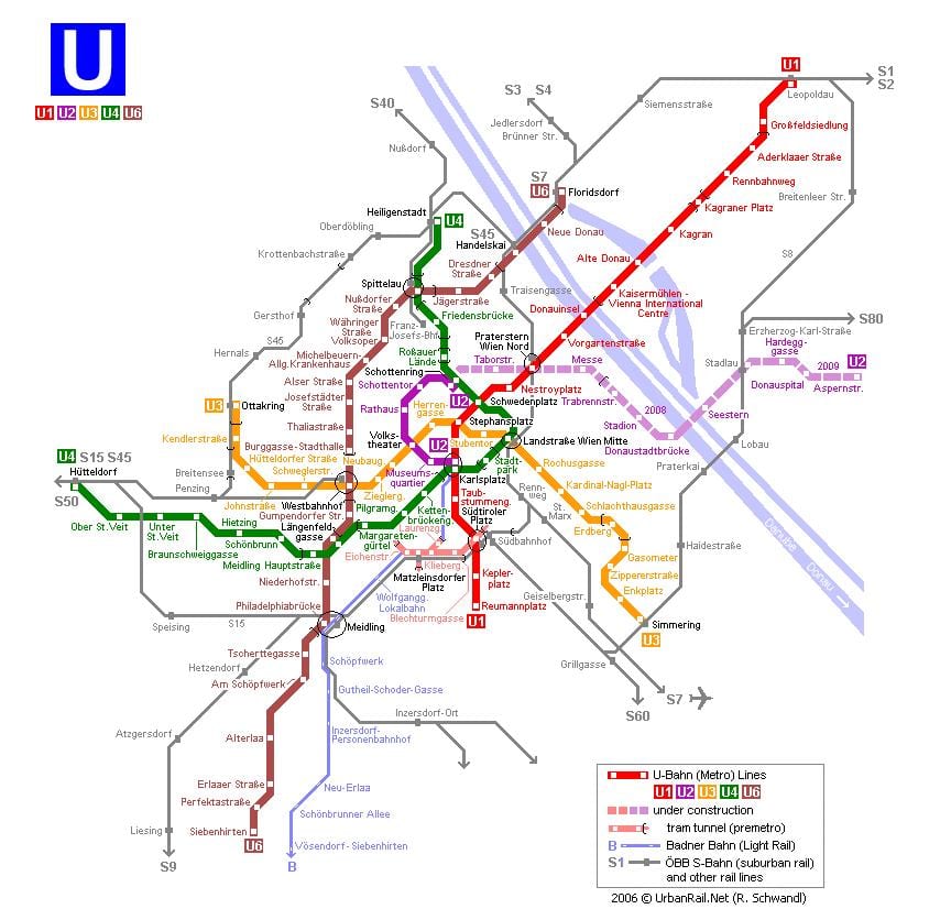 Mapa de Viena de tranvía