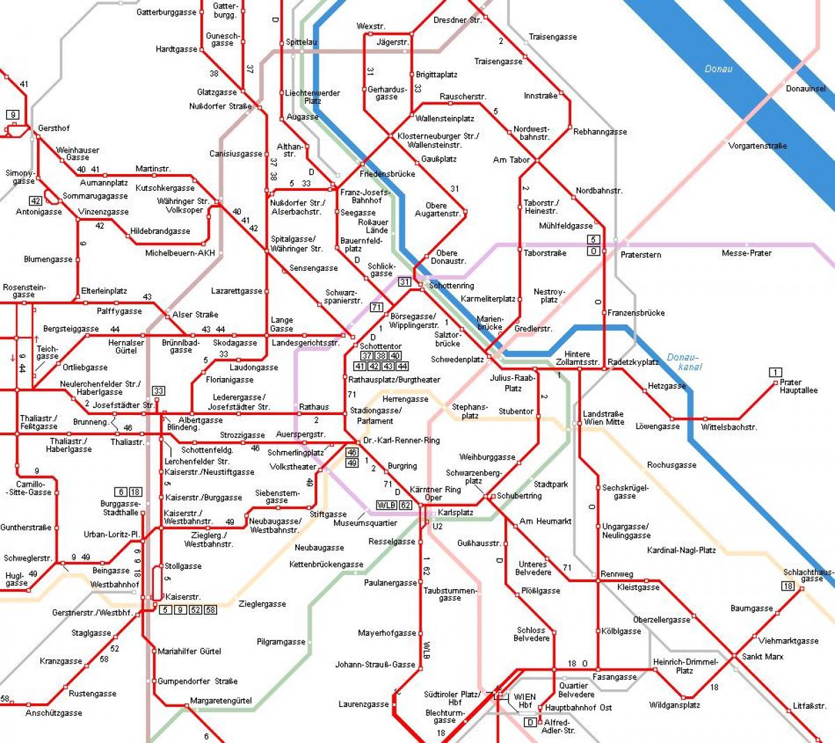 Mapa de trenes de viena