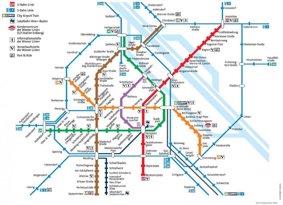 Wien mapa de transporte público