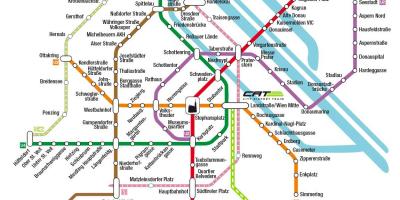 Gato tren aeropuerto de la ciudad de Viena mapa