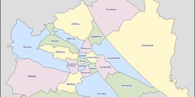 Viena mapa de la zona