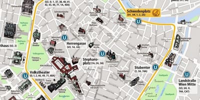 Viena tranvía mapa de 2016