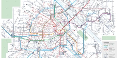 Mapa de Viena sistema de transporte público