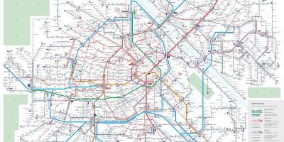Mapa de Viena sistema de transporte público