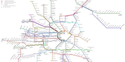 Viena el tranvía de la línea d mapa
