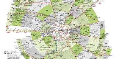 Mapa de Viena zonas de transporte